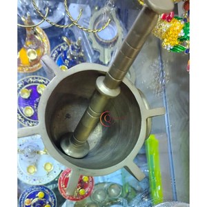 Mortero y Maja de cocina para el hogar y la cocina de metal de latón con estilo, accesorios de cocina con acabado de Color dorado, utensilios para el hogar y el Hotel DE LA India - Product Image 4