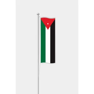 Bandera vertical Jordan para uso exterior, con mástil de aluminio digital duradero y bandera de nailon, plástico, poliéster, vinilo, para uso en automoción, seguros y educación. - Product Image 1