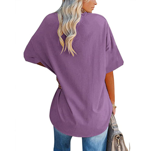 2025 femmes personnalisé ample T-Shirt Premium respirant col rond confortable mode porter femmes en gros chemises - Product Image 3