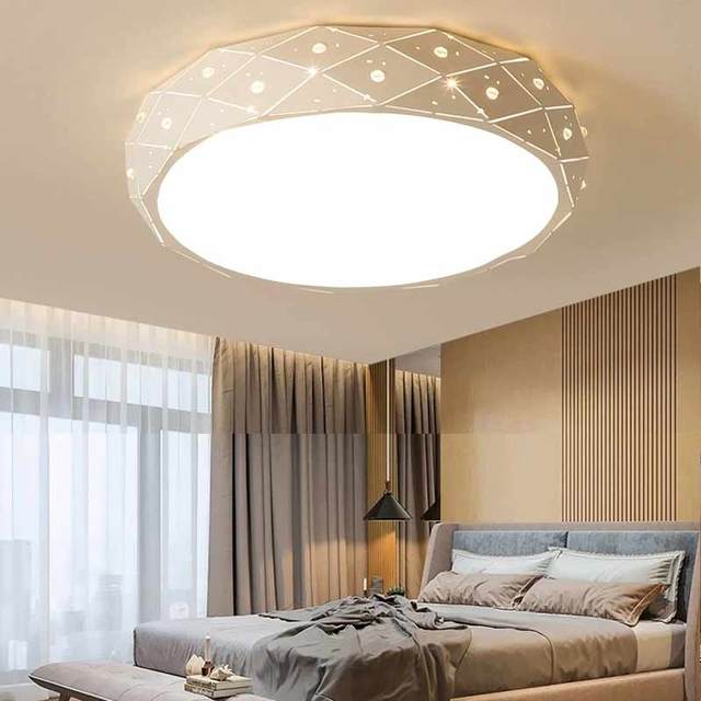 Modern Interior Decoration LED Iron White Remote Control Bedroom Residential Ceiling Lights