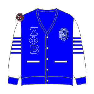 Zeta Phi Beta Finer Embroidery Women Acrylic Cardigans | ZOB Sorority Embroidered Ladies Custom Style Cardigan <b>Sweater</b> - Product Image 2