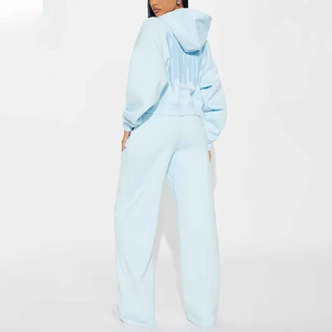 Conjunto de Dos Piezas de Chándal Deportivo para Mujer, Estilo Urbano, de Manga Larga, Estampado, de Felpa, Suave, Pantalones Jogger, Ropa Cómoda para Otoño e Invierno - Product Image 2