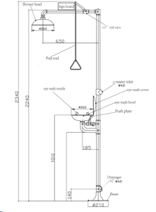 Kit de solución de lavado de ojos de seguridad industrial y de <span class=keywords><strong>laboratorio</strong></span> portátil <span class=keywords><strong>Ducha</strong></span> de <span class=keywords><strong>emergencia</strong></span> en material metálico - Product Image 5