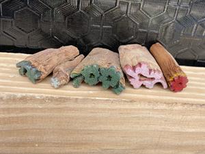 Timbres floraux miniatures en teck sculptés à la main, timbres en bois indiens pour tissu, argile - Product Image 3