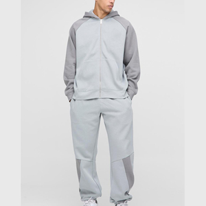 Vêtements de sport de qualité supérieure, style color block, survêtement en molleton pour hommes, ensemble deux pièces, survêtement de jogging pour hommes - Product Image 1