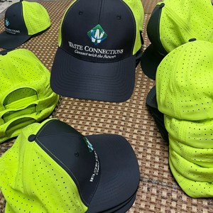 Venta al por mayor de sombreros personalizados sombrero de alta calidad de 6 paneles de poliéster neón Gorras gorra de béisbol Unisex deportivo bordado láser corte agujero - Product Image 5