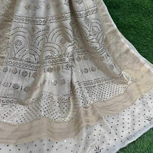 Pure Desi Moonga Silk Saree con Fancy Mukeish Work & Dyeable Blusa Pieza Estilo tradicional Ropa de fiesta - Product Image 1