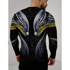 Make Your Own Highest Quality Custom Design Sublimation Print Long Sleeve <b>Men</b> Fitness Wear Quick-Dry Adult Sports Rash Guard Top - Product Image 4