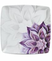 Service de table en mélamine de forme carrée de qualité assurée, 4 pièces, assiettes, bols à légumes et cuillères à thé, style moderne tendance, par le fabricant