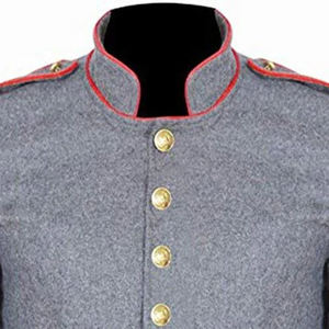 Chaqueta de Reproducción Civilista Confederada, Uniforme de Infantería del Sur, Abrigo de Lana Gris - Product Image 5