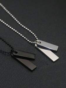 Wholesale Men Woman Custom Logo Metal Blank Engraved Stainless Steel <b>Name</b> Cross Heart Chains Charm <b>Pendant</b> Nameplate <b>Necklace</b> - Product Image 5