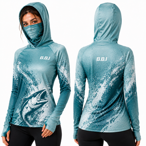 Camisa de Pesca con Capucha de Manga Larga Personalizada, Ligera, Transpirable y de Alto Rendimiento para Hombre y Mujer, Camisa Rosa con Estampado de Camuflaje - Product Image 2