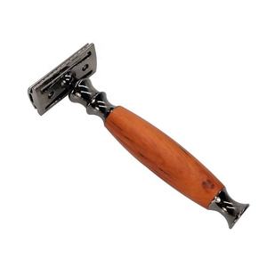 มีดโกนหนวดสีเงินปลอดภัยสำหรับผู้ชายมีดโกนไม้แบบใช้ซ้ำได้ - Product Image 2