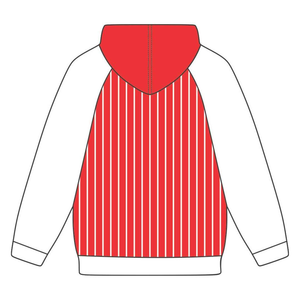 DST Delta Red Body <b>White</b> Raglan Pinstripes <b>Hoodie</b> Cotton Blend Greek Sorority Apparel Divine Nine - Product Image 3