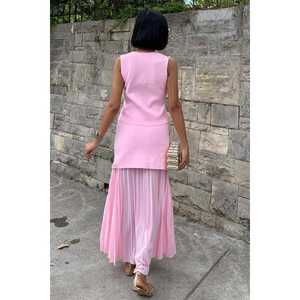 Conjunto de Chaleco Informal y Falda Plisada de Punto 10001 - Product Image 6