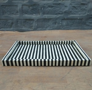 Bandeja para servir con incrustaciones de hueso tradicional, bandeja de madera de tamaño personalizado con decoración para el hogar o la cocina, consola con incrustaciones de hueso - Product Image 4