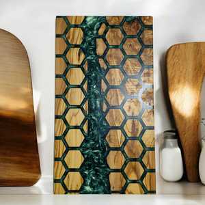 Planche à découper en résine époxy en bois d'olivier de luxe faite à la main en bois naturel, taille et couleur personnalisées pour la cuisine et la salle à manger - Product Image 2