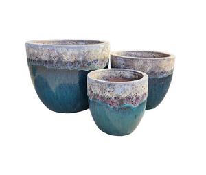 Macetas de cerámica esmaltada Atlantis al por mayor, macetas de cerámica con orificio de drenaje para decoración del hogar y jardín - Product Image 1