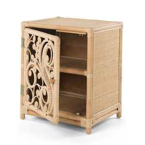 Artistic <b>sideboard</b> <b>narrow</b> rattan nightstand mid-century natural cabinet for bedroom decorations - Product Image 4