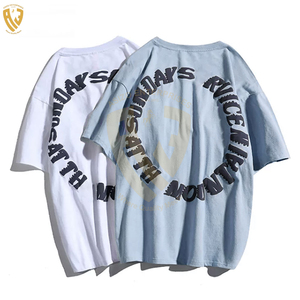 Vente en gros de sport pour hommes, logo personnalisé, costume lourd pour hommes, costume respirant à la mode, vêtements pour hommes, t-shirt vierge avec impression bouffante - Product Image 6
