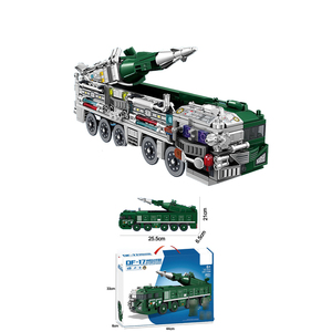 รถคอมแบตทหารของเล่นก่อสร้างขีปนาวุธนิวเคลียร์ปืนครกเซอร์รถบรรทุกอิฐกองทัพอากาศ465 + ชิ้น - Product Image 1