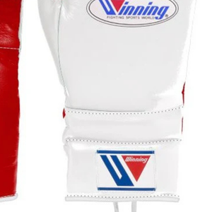 Gants de boxe à lacets Winning, blanc et rouge, cuir de qualité supérieure, gants d'entraînement de boxe professionnels, gants de sparring légers, ajustement professionnel, 8 oz, 10 oz - Product Image 5