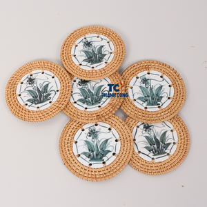 Sous-verres en rotin fabriqués au Vietnam respectueux de l'environnement Enduiseurs en rotin faits à la main Décoration de table Décoration intérieure Rotin fait à la main - Product Image 6