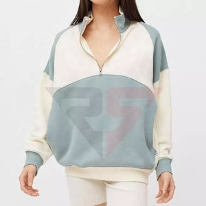 Top venta mejor diseño pulóver dos colores cuarto Zip moda Zip Collar Golf cuarto Zip pulóver para las mujeres - Product Image 1