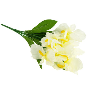 Ramo de Iris, 7 Piezas, Flores Artificiales de Seda Blanca Hechas a Mano, Iridiscentes de Estilo Natural Grande para Restaurantes y Bodas - Product Image 4