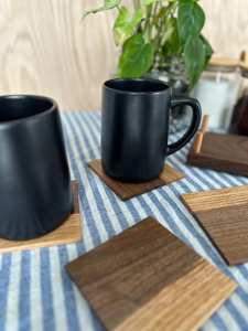 Juego de posavasos de madera de nogal hechos a mano con base de almacenamiento elegante, perfecto para el hogar, Hotel, utensilios de cocina, accesorios de vajilla - Product Image 2