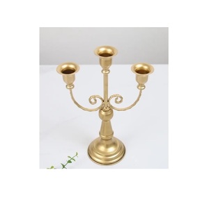 Candelabros de cinco brazos para decoración del hogar de estilo antiguo, candelabros minimalistas, candelabros de oro altos para boda, centros de mesa para boda - Product Image 3