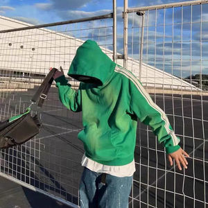 Venta al por mayor de alta calidad 100% algodón grueso pulóver parche bordado sudaderas con capucha calle Vintage ácido lavado sudaderas con capucha - Product Image 4