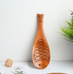 Luxury Wooden Spoon Natural Eco-Friendly High Quality Wooden Soup Spoon Solid Cutlery Flatware <b>Microwave</b> Oven Safe Made Uttar - Product Image 5