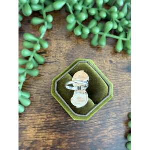 Southwest Handmade Mohave <b>Turquoise</b> Sterling Silver Statement <b>Ring</b> Size 8 - Product Image 5