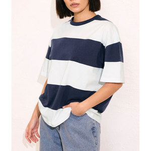 T-shirts lourds pour femmes T-Shirt surdimensionné décontracté femmes respirant 100% coton chemises de style dépouillé - Product Image 1