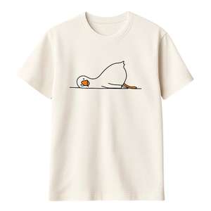 Cute Goose <b>T</b> <b>Shirt</b> <b>Funny</b> Minimalist Duck Tee Unisex Oversized <b>Shirt</b> Handmade DTF Print Cozy <b>Christmas</b> Gift Unique Animal Tee - Product Image 1