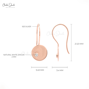 Vente chaude Ronde Coupe Lunette Ensemble Naturel Blanc Zircon Disque Boucles D'oreilles Bijoux À La Mode en Top Qualité 925 Sterling Silver Fournisseurs - Product Image 3