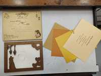 Invitations personnalisées écologiques en bois indien pour mariage et anniversaire, rose clair, impression par transfert thermique, faites à la main