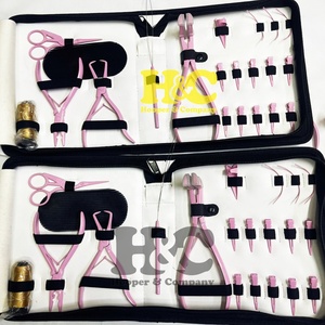 Nuevas llegadas: Kit de herramientas para extensiones de cabello rosa, acero inoxidable quirúrgico sostenible, estuche rosa, alicates y tijeras. ¡Grandes ofertas! - Product Image 2