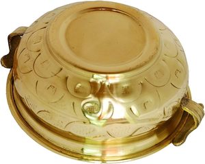 Authentic Designer Handcrafted 4-Inch Brass Urli Traditional Flower Pot Home Office Table <b>Top</b> Decor Best Gift Purpose Utensil - Product Image 2