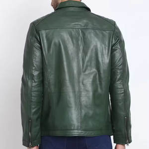 Veste en cuir pour homme, style nouveau, fermeture éclair sur le devant, plusieurs poches, manches longues, haute qualité, vêtements d'extérieur pour homme, vestes pour homme - Product Image 2