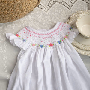 ชุดเดรสผ้าลินินเนื้อนุ่มทำด้วยมือสำหรับเด็กผู้หญิงสไตล์ลำลองสำหรับวันเกิดครั้งแรกของเด็กวัยหัดเดินผลิตในเวียดนาม - Product Image 2