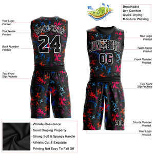 Uniformes unisexes de basket-ball unisexes en polyester léger et personnalisable à séchage rapide, vêtements d'équipe de sublimation de taille XS, vente en gros - Product Image 4