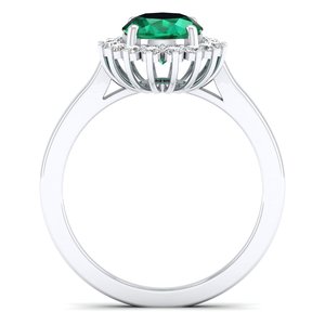 Reyes แหวนเพชรโมอิสอัญมณีมรกต2กะรัตสีขาวทอง14K สำหรับสตรีสไตล์มินิมอลแหวนของขวัญสำหรับการหมั้นเพชรโมอิสซาไนต์ - Product Image 4