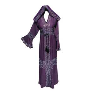 Último diseño mujeres púrpura frente abierto Abaya Farasha Jalabiya - Product Image 2