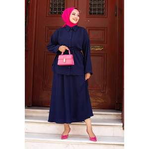 Crepé Tela Hijab 2 Piezas Set Saxe Azul - Product Image 3