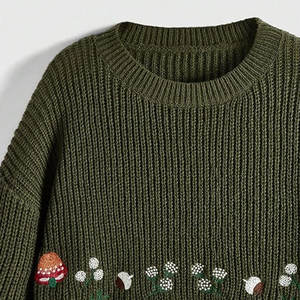 Suéter Casual Tejido Bordado para Mujer, Invierno, Algodón/Lana, Color Personalizado, Logotipo Frontal, Manga Larga, para Venta en Línea - Product Image 4