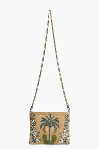 Bolso de Hombro Clásico de Algodón con Estampado Floral Serigrafiado y Cuentas Hechas a Mano para Mujer, Colorido, Diseño Artesanal para Fiestas de Verano - Product Image 5