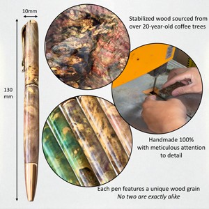 Citrine ปากกาลูกลื่นไม้ที่มั่นคงขนาด0.7มม. ทำด้วยมือหรูหราสำหรับธุรกิจงานแต่งงานของขวัญส่งเสริมการขาย - Product Image 3