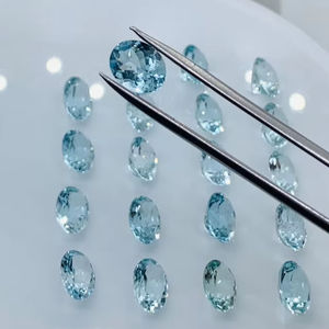 Piedra Preciosa de Aguamarina Suelta Hecha a Mano de Alta Calidad, Corte Ovalado Natural, Color Azul Cielo, Súper Limpia, Certificada por Terceros - Product Image 2